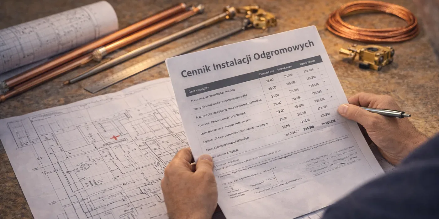 Przygotowywanie cennika instalacji odgromowej na podstawie projektu budynku
